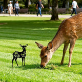 WADORN Deer Metal Outdoor Statues Silhouette, Reindeer Metal Decorative Garden Stakes Funny Animal Flower Silhouette Outdoor Stakes Decor for Garden Hugger Backyard Patio Lawn Art Outdoor Decor