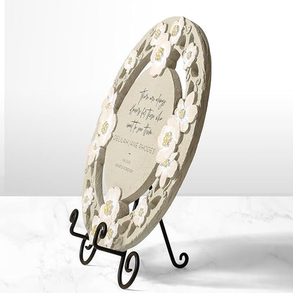 Let's Make Memories Personalized Memorial Garden Stone - Floral - Sympathy - in Memoriam - Condolences - Indoor Display Option - Garden Décor - Comforting Blooms