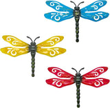 LWINGFLYER 4PCS Metal Butterfly Wall Decor Butterflies for Garden Wall Art Decoration for Fence Patio Accents Balcony Features Beautify Backyards Gardens Porch Living Areas (Dragonfly)
