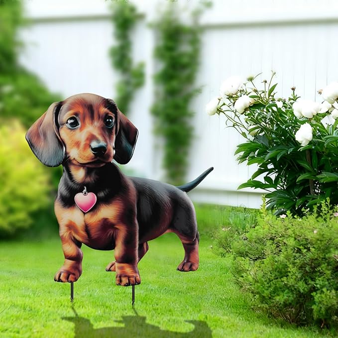 nawaza Dachshund Metal Garden Stakes Decorative,Outdoor Garden Dog Decor Stake,Birthday Gifts for Mom Women,Decorative Metal Housewarming Ornament for Lawn Patio Yard Pathway