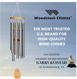 Woodstock Wind Chimes Garden Decor for Outside Outdoor Patio Decor 27" Inspirational and Memorial Sympathy Wind Chime Porch Decor Gregorian Wind Chime Alto Silver Wind Chimes (Gas)