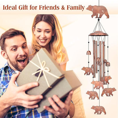 Bear Wind Chimes for Outside,Bear Gifts for Women/Men/Sympathy Gift/Memorial/Festival Birthday Metal windchimes Outdoors/Indoors,Patio,Garden Decor,Yard,Home Decor,Porch
