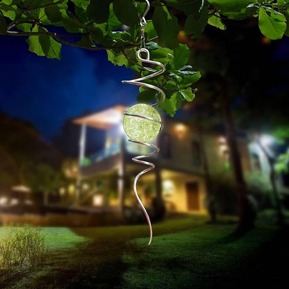Aoedelyart Glow in The Dark Wind Spinner Tail Gazing Ball Spiral Decorative Spiral Tail Wind Spinner Stabilizer Sun Catcher,Indoor Outdoor Hanging Art Garden Decoration Wind Sculpture Stabilizer-13in