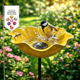 Metal Flower Garden Stakes Bird Bath Handmade, Bee Watering Station, Bees Bath for Garden Metal Bee Water Feeder with Flower Design, Colorful Butterfly Bees Bath Bowl for Outdoor Yard Decor (1PCS-b)