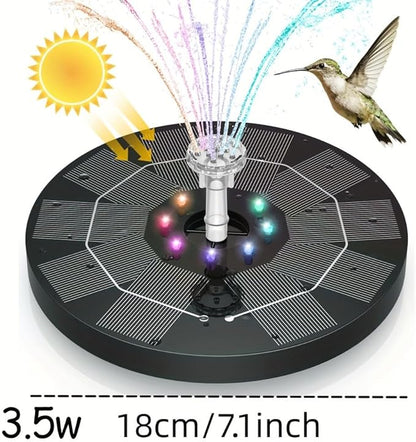 HEERTTOGO 1Pc 3.5W solar bird bath fountain pump with lights, solar panel kit water pump, suitable for ponds, bird feeders, gardens, outdoor decoration, DIY fountain landscaping, landscape design