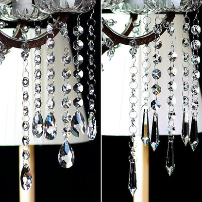 Teardrop Crystals Garland 12 Strands, 38mm/55mm Hanging Chandelier Crystals Beads Chain for Decoration Clear GOLDENHAITAI
