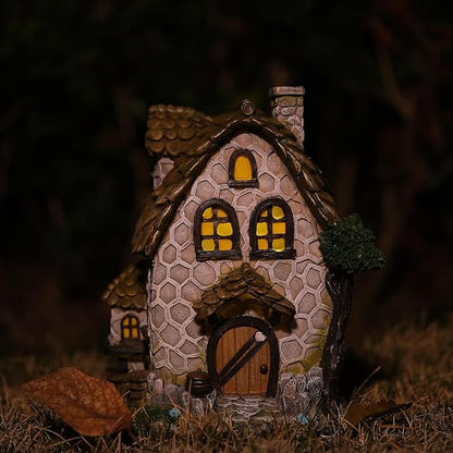 Zayton Garden House Statues Outdoor Yard Resin Decoration Gift Handmade Housewarming Gift for Patio Yard Lawn Waterproof Cracking