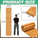 8.2ft Wooden Garden Pathway - Weather Resistant Carbonized Pine Roll Out Decorative Walkway, Boardwalk Pathway Pavers for Outside Stepping Stones Outdoor Flooring Patio Pool Backyard (Orange)
