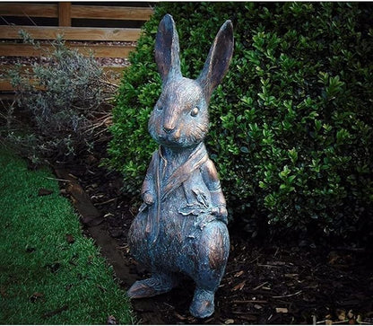 Beatrix Potter Ornament, Hand Cast Stone Garden Statue Ornament, Outdoor Easter Decorations，Peter Rabbit