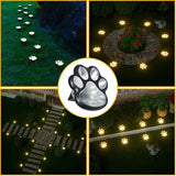 3pcs-Solar Paw Print Lights, Wireless of Cat Dog Animal Solar Lights Outdoor Garden Decor, IP55 Waterproof LED Yard Path Light, New Home Birthday Easter Gift for Pet Lovers (Warm Light)