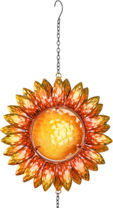Sunset Vista Designs 14166 Hanging Decoration Garden Bell, Warm Orange and Golden Yellow with Amber 26.5 x 7.5