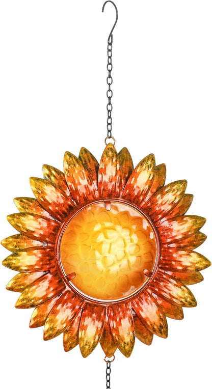Sunset Vista Designs 14166 Hanging Decoration Garden Bell, Warm Orange and Golden Yellow with Amber 26.5 x 7.5