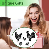 Metal Chicken Garden Decor Outdoor,5 Pack Rooster,Hen,Chicks Yard Art,Garden Statues for Outside (Chicken Black)