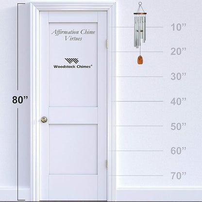 Woodstock Chimes Signature Collection, Affirmation Chime, 25'' Virtues Inspirational and Memorial Wind Chimes for Outdoor, Patio, Home or Garden Décor (AFVSB)