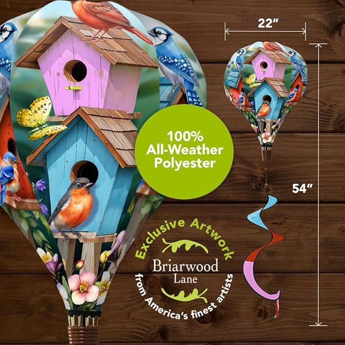 Briarwood Lane Spring Celebration Birdhouses Hot Air Balloon Spinner