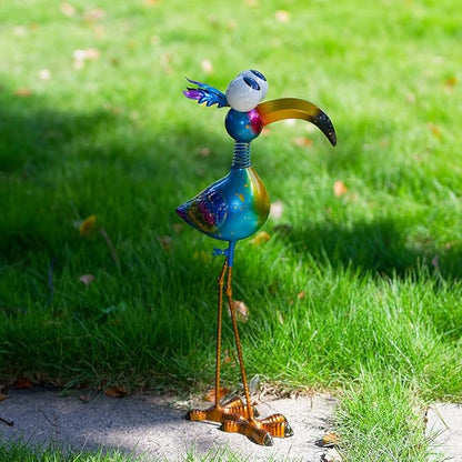 18.9" Metal Peacock Garden Statue - Weather-Resistant Outdoor Bird Figurine, Yard Art Decor for Lawns and Patios, Unique Gift for Gardening Enthusiasts