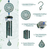 Wind Chimes for Outside Zen Atmosphere Wind Chime Windchime Outdoors for Outdoor Garden Patio Decor with Mandala Design Windchime Gifts for Mother Grandma Sisters(8 Petal)
