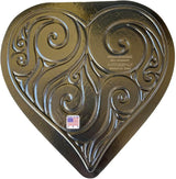 AUTUMN Ornamented Heart Stepping Stone Mold, Concrete Cement Mold, Stepping Stones for Garden Walkway, DIY Walkway Stepping Stones, Heart Statue for Garden, Heart Garden Decor Mold