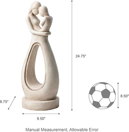 Glitzhome Modern Abstract Sculpture Hugging Mommy and Baby Garden Statue Indoor and Outdoor Decoration, 24.75" H