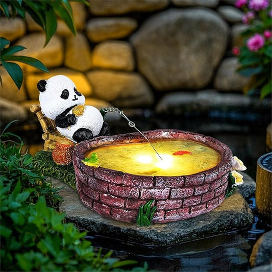 Solar Panda for Outdoors Garden Panda Statue Patios, Yards, and Lawn Ornaments Gardening Gifts for Women