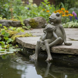 Braxio Frog Statue Outdoor Garden Decor - Large Lifelike Sitting Frog Sculpture for Patio, Yard, Pond, Realistic Garden Figurines, Resin Art Gifts 6.7 x 8 x 11 Inches