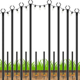 LETIANPAI 8 Pack String Light Poles,10 FT Metal Poles with Fork for Outdoor String Lights,Outdoor Light Poles with Fork,Poles/Post/Stand for Outside