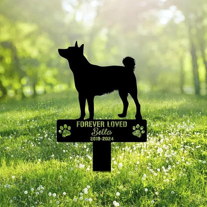Custom Norwegian Buhund Dog Metal Memorial Garden Stake Personalized Pet Grave Marker Name Sign Remembrance Stake Decor Sympathy Dog Loss,Outdoor Statues for Yard Garden Lawn Patio Pathway Grave.