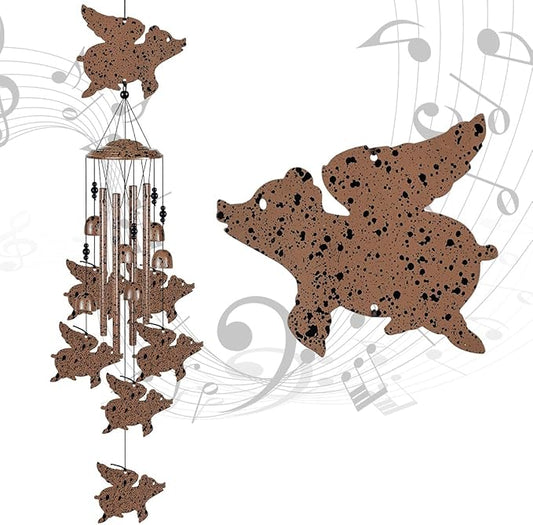 Flying Pigs Wind Chimes for Garden, Home, Balcony, Yard, Outdoor Decoration, Pig Wind Bells, Memorial Wind Chime, Wind Catcher, Blessing Wind Bells Xmas Gifts for Mom, Grandma, Family, Women, Friend