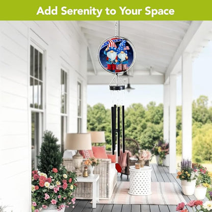 Briarwood Lane Patriotic Gnomes Illuminated Wind Chime