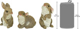 Design Toscano QM92008 Bunny Den Rabbits Indoor/Outdoor Set of Three Garden Animal Statues, 5 Inches Tall, Handcast Polyresin, Full Color Finish
