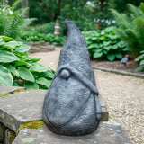 OLOMA Concrete Garden Gnome Statue Outdoor Decor Heavy Stone Sculpture with Protective Resin Coating Weather Resistant Garden Accent for Landscape Yard Patio and Lawn