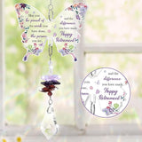 Funnli Retirement Gift for Woman Purple Crystal Window Hangings Decor, 2026 Retired Gifts, Retirement Gifts for Women Friends Coworkers Nurse Boss Employee Butterfly Acrylic Plaque