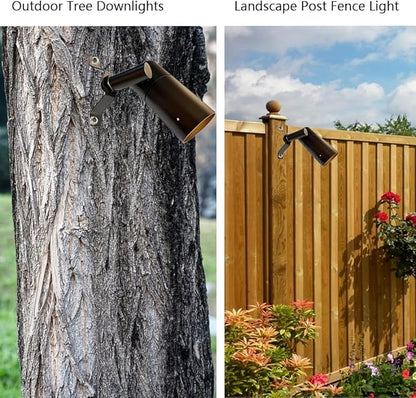 Arrownine Landscape Lighting Down Lights,Low Voltage Outdoor Wall Tree Mounted Lights Replaceable MR16 LED Bulb Warm White Bronze Finish Without Bulb