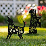 Dog Metal Garden Decor for Outside, 2 Pack 17" Garden Stakes Decorative, Black Silhouette Yard Decor for Dog Lovers Outside, Outdoor, Patio, Lawn Ornaments