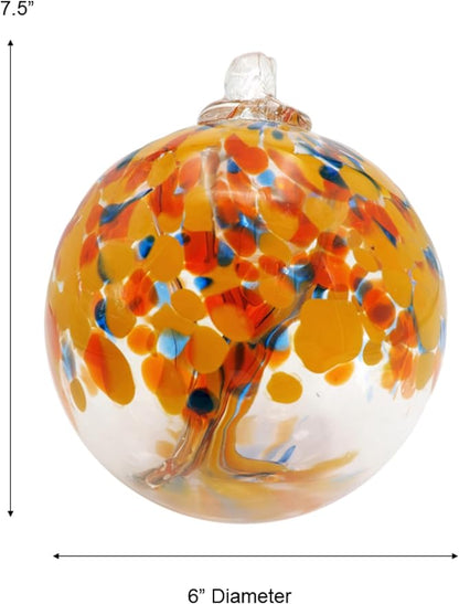 Dale Tiffany Hand Blown Glass, 6" Diameter Aura, Tree of Life Collection, Witch Globe Hanging Garden Indoor/Outdoor Decorative Ornament Gazing Ball