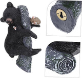 Toyvian Resin Bear Sculpture Lifelike Outdoor Animal Decor for Garden Durable Weather-Resistant Art Charming Tree Decoration for Nature Lovers and Adventurers