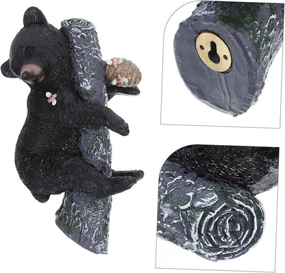 Toyvian Resin Bear Sculpture Lifelike Outdoor Animal Decor for Garden Durable Weather-Resistant Art Charming Tree Decoration for Nature Lovers and Adventurers