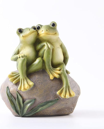 Resin Frog Garden Statue, Green Frog Figure for Outdoor Decor Yard and Garden Decoration Resin Sculpture (Art Deco)