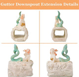 Teaeeno Mermaid Gutter Downspout Extension Decoration, 3''x4'' Downspout Extender Diverter Splash Block Sculpture Outdoor Decor, Animal Resin Statue(Pink)