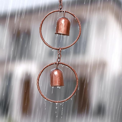 Topyond Rain Chain for Gutters, Hanging Rainchain, Decorative Rain Gutter Chain with Bells, Outdoor Decor Rain Catcher Chain for Garden, Patio, Home, Creates Soothing Sound