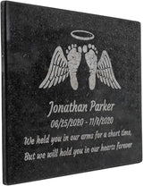 PlaqueMaker Black Granite Memorial Headstone Or Garden Memorial for Lost Infant or Child - Include You Personalized Text. Can be Used as a Sympathy Gift, Garden Stone or Grave Maker (8.5 x 11 x 0.4)
