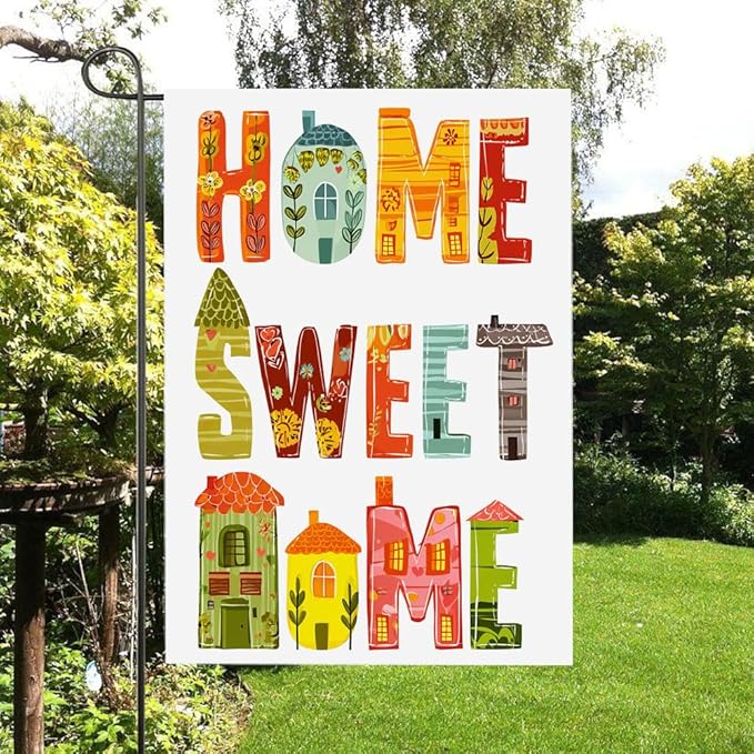 Gkyygk Welcome Garden Flag 12x18 Inch Home Sweet Home Banners Vertical Double Sided Burlap Farmhouse Outdoor Lawn Patio Decor