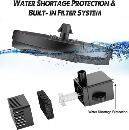 Yzert Solar Fountain Glass Panel with 2200 mah Battery, 3.5W Floating Solar Water Fountain with 4 Fixed Rods, Solar Pump for Bird Bath, Garden, Pond, Pool, Outdoor (Black Panel Colorful Lights)