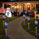 Huacenmy Solar Lights Outdoor Garden Decorative Waterproof 6 Pack Bulb Lights Outside Solar Pathway Lights for Garden Home Christmas Landscape Path Yard Lawn Driveway Flowerbed Decor - Multicolor