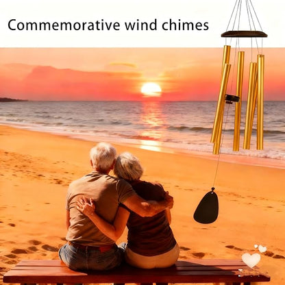 37 Inch Deep Tone Wind Chimes for Outside, Memorial Wind Chimes for Loss of Loved One, Large Gold Metal Wind Chimes for Garden Decor, Sympathy Gifts for Bereavement, Outdoor Chimes