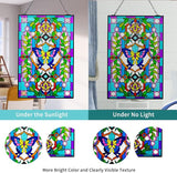 Viveta Butterfly Stained Glass Window Hangings, 10" W x 15" H Suncatcher Panel Windows Wall Decor with Metal Frame & Chain