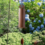Outdoor Wind Chimes Heroic Windbell Antique Wind Bell, Deep Resonance Serenity Bell, Metal Cylinder Wind Chimes Windchime for Outdoor Garden, Patio, Porch Wind Bell, Deep Tone Sound (Brown)