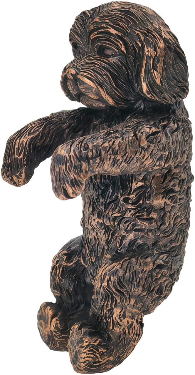 Cockapoo Plant Pot Hanger Garden Statues Resin Flower Pot Hugger Decoration Figurines for Fairy Garden Fence Yard Patio Outdoor Indoor Hanging Ornament 2.36x4 in Bronze