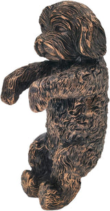 Cockapoo Plant Pot Hanger Garden Statues Resin Flower Pot Hugger Decoration Figurines for Fairy Garden Fence Yard Patio Outdoor Indoor Hanging Ornament 2.36x4 in Bronze