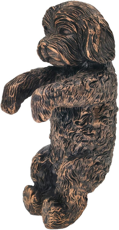 Cockapoo Plant Pot Hanger Garden Statues Resin Flower Pot Hugger Decoration Figurines for Fairy Garden Fence Yard Patio Outdoor Indoor Hanging Ornament 2.36x4 in Bronze